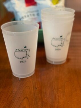 Set of Four (4) Masters 2026 Plastic Drinking Cups